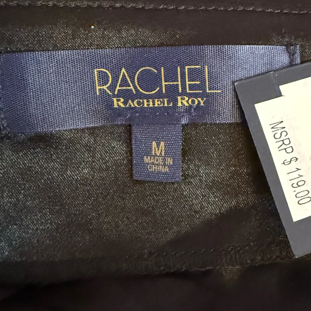 RACHEL Rachel Roy Women's Bree Satin Midi Dress Black Sz M Size M - Image 6