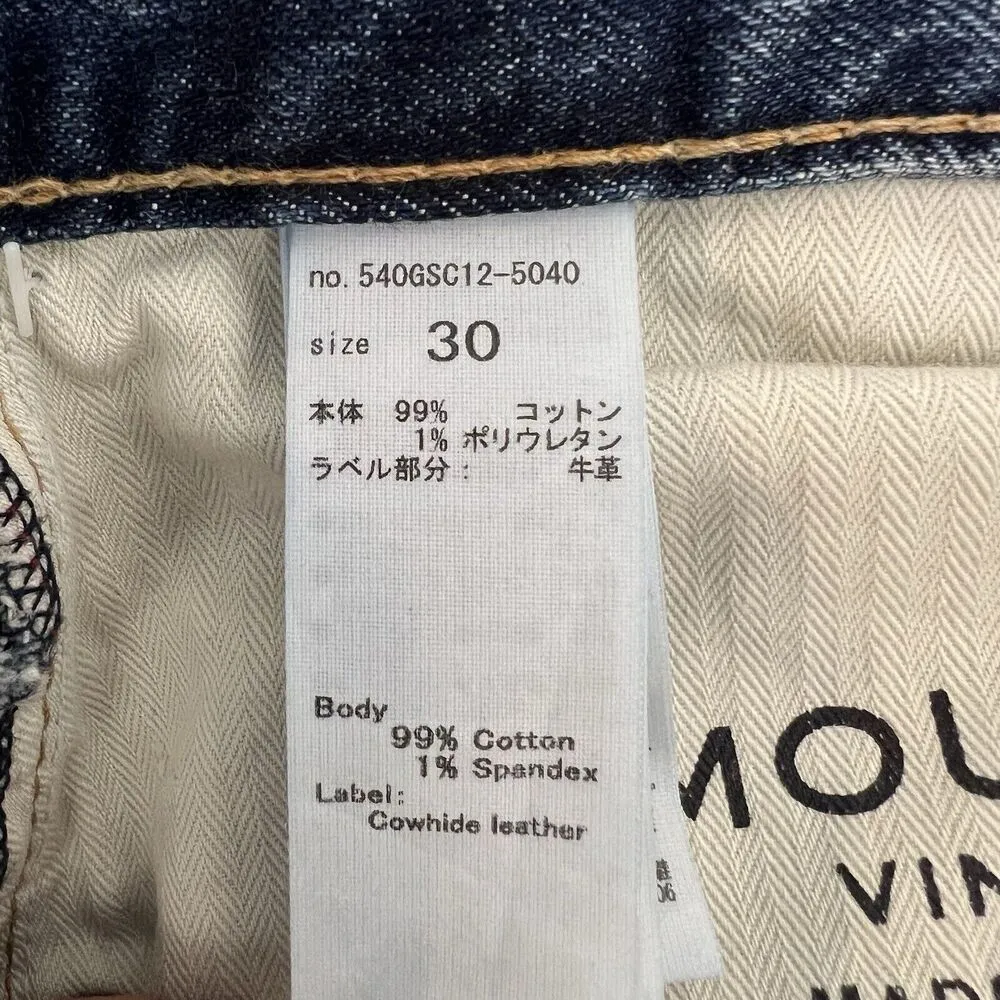 MOUSSY VINTAGE Harris Straight Step Hem Jeans Button Fly Waist 30 Made In Japan Blue - Image 11