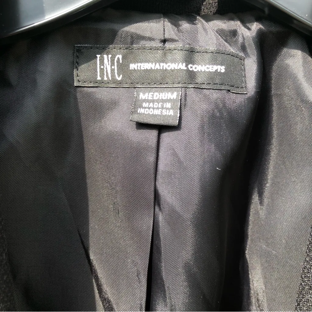 NEW INC Black Glitz Double Breasted Blazer Jacket With Gold Buttons M Size M - Image 7