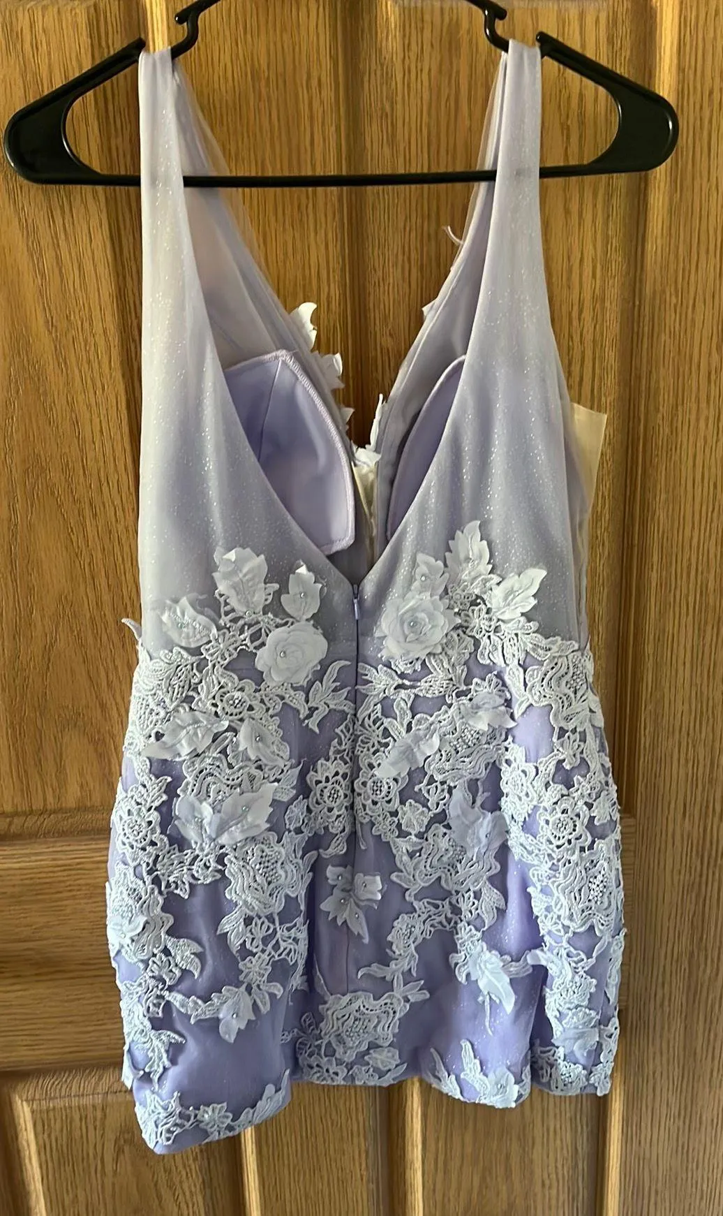 Purple Floral Homecoming Dress Size M - Image 2