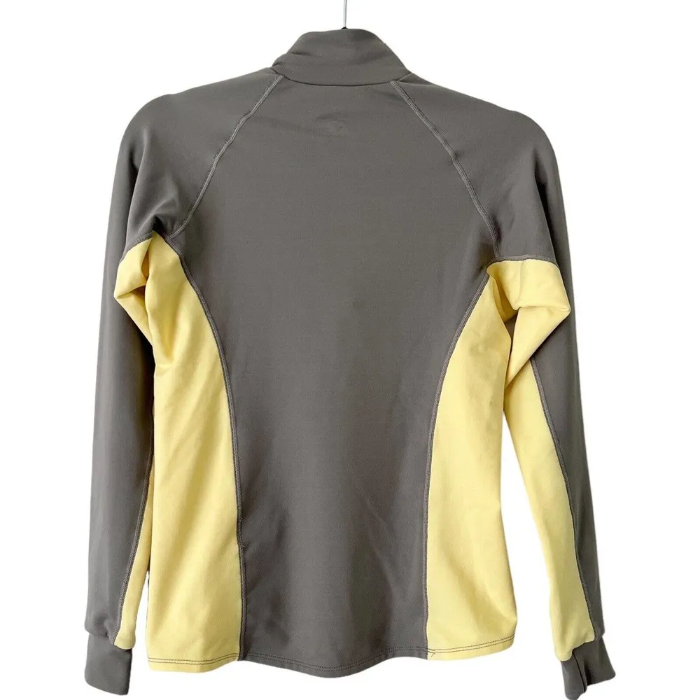 Brooks Dry line Gray & Yellow 1/4 Zip Pullover Long Sleeve Running Shirt Small - Image 3
