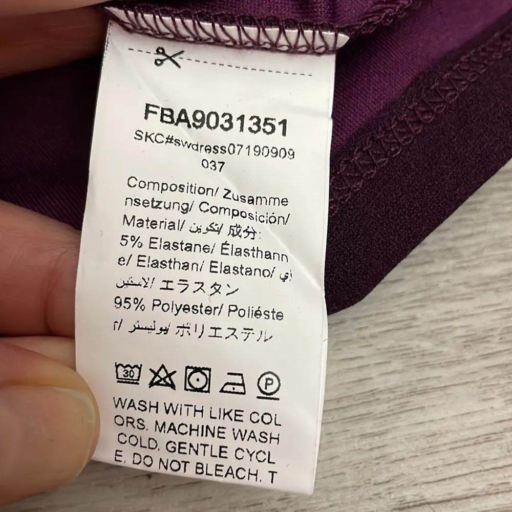 NWT Verdusa Plum Adjustable Spaghetti Strap Ruched Side Asymmetrical Dress Small Purple - Image 9