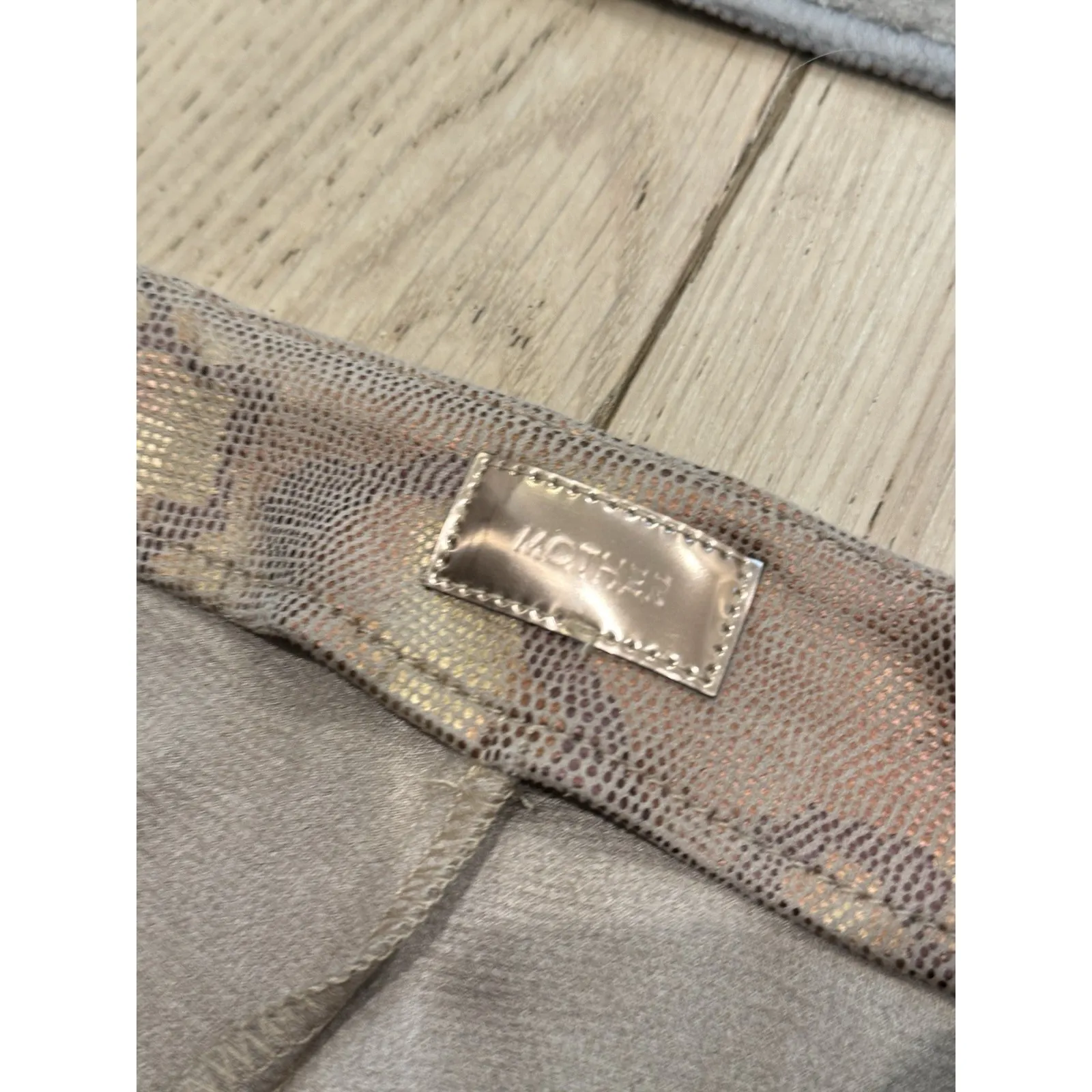 MOTHER‎ High Waisted Seamless Looker Leggings Luxury Python Snake Print Size 26 Brown - Image 2