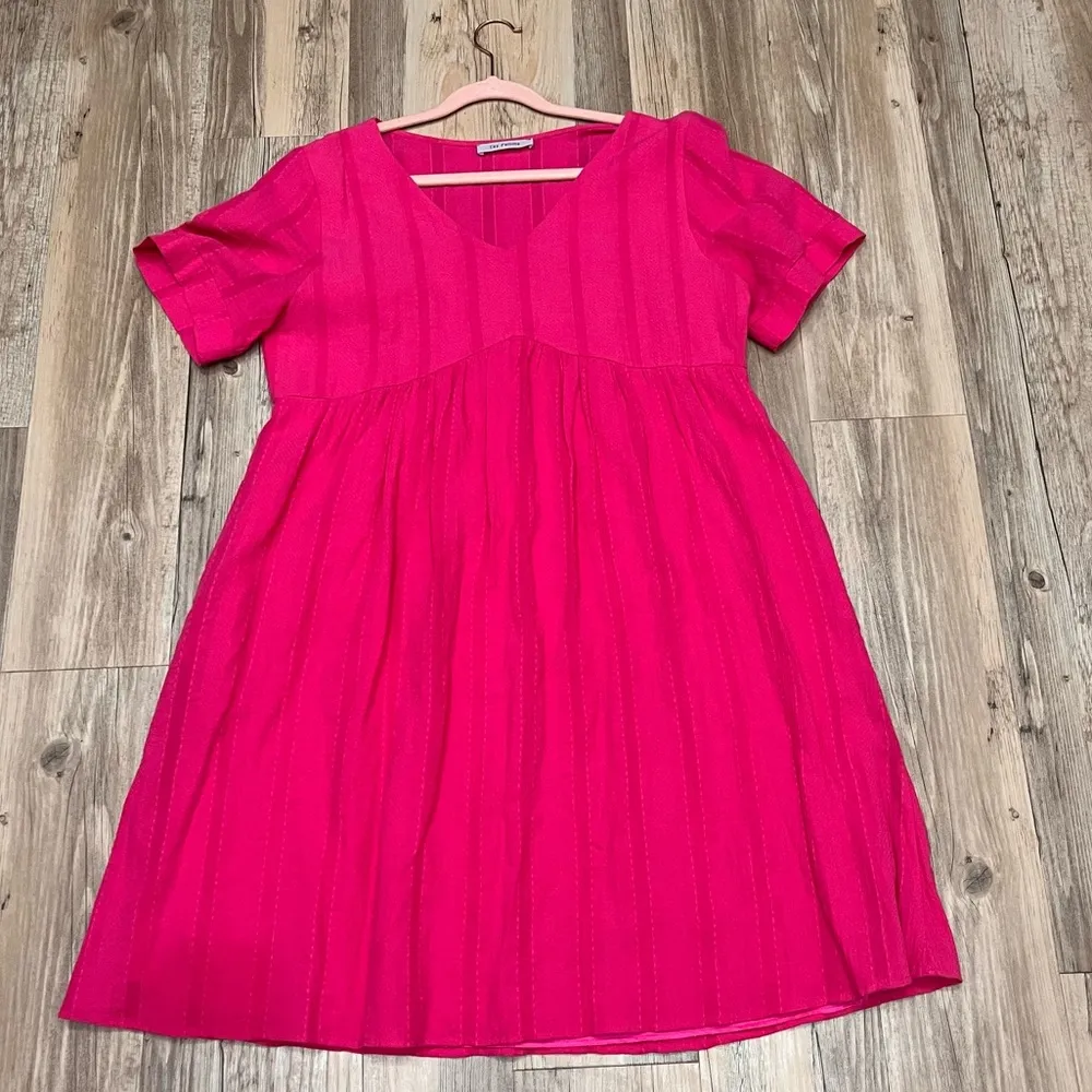 ces Femme boutique pink babydoll dress vneck hot pink size medium - Image 7
