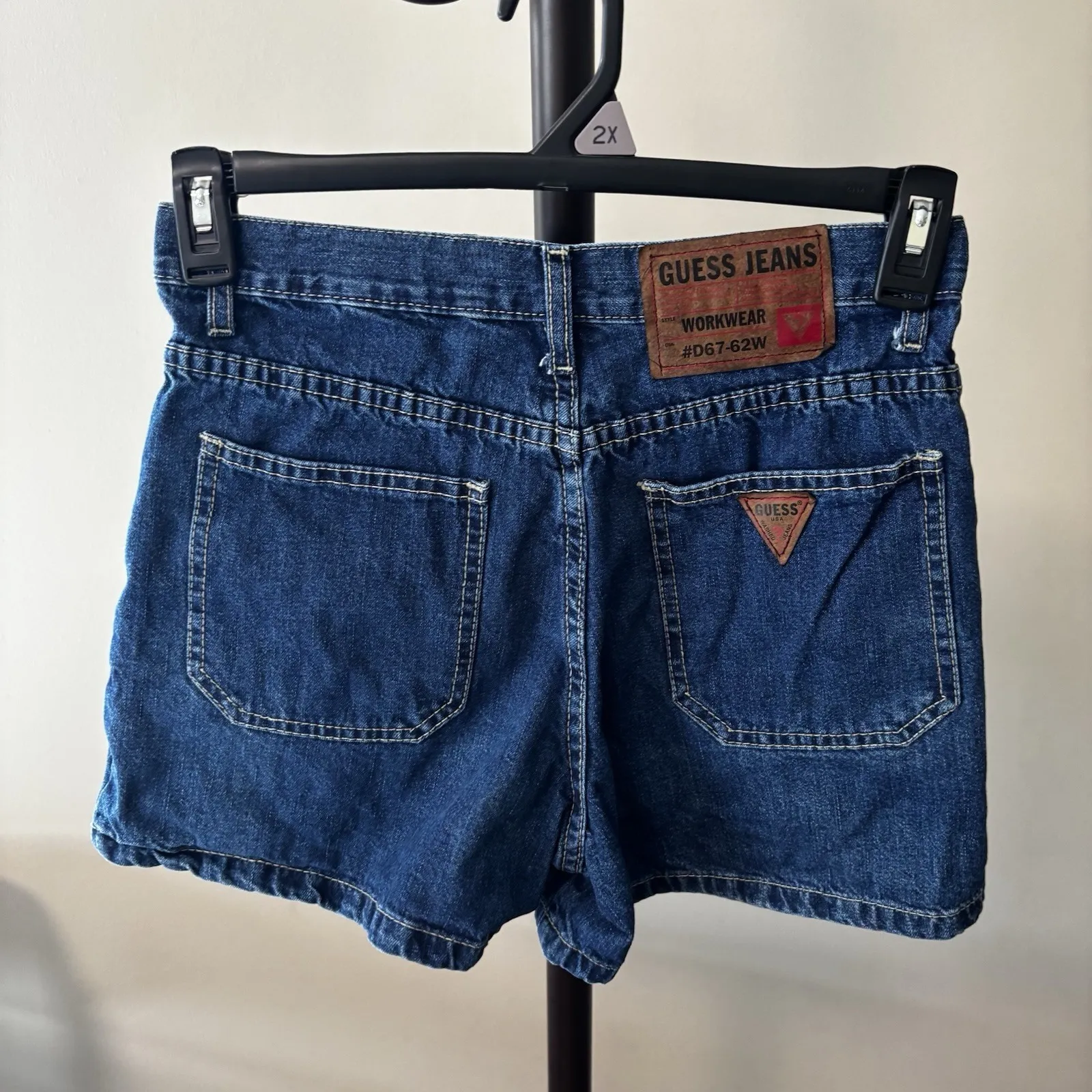Vintage‎ Guess Denim Jean Workwear Shorts Sz 9/10 Y3K Pockets - Image 3