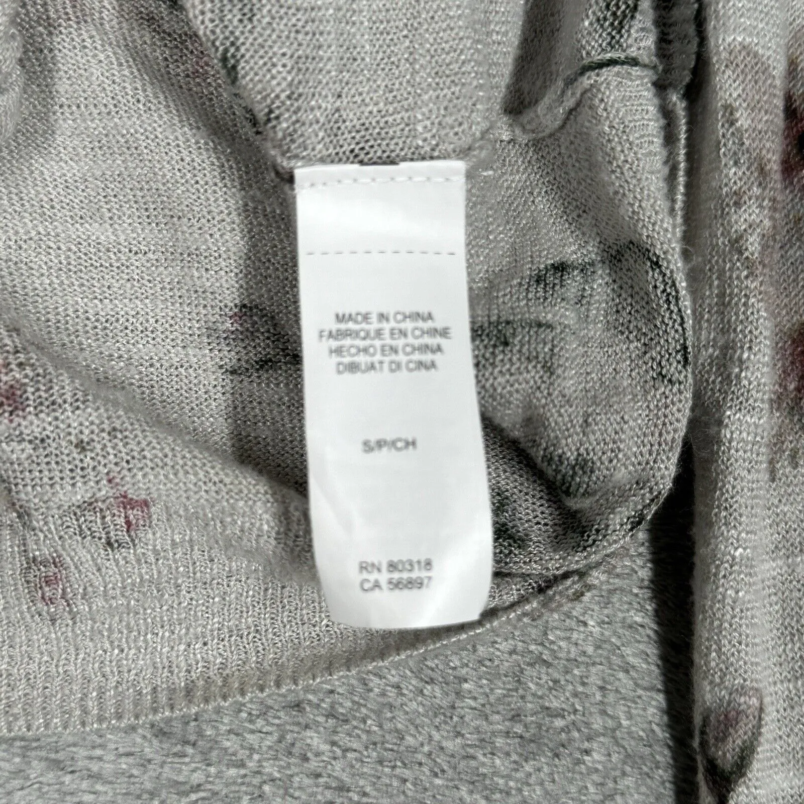 Lucky Brand‎ Sweater Womens Small Glacier Gray Pink Cardigan Cottage Bohemian - Image 8