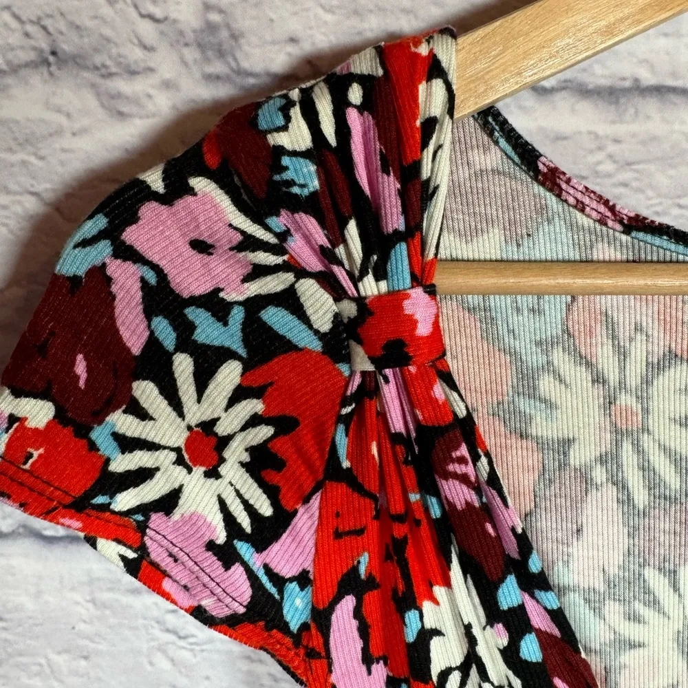 Free People Key to Your Heart Floral Mini Dress Red Multicolor Womens size small - Image 5