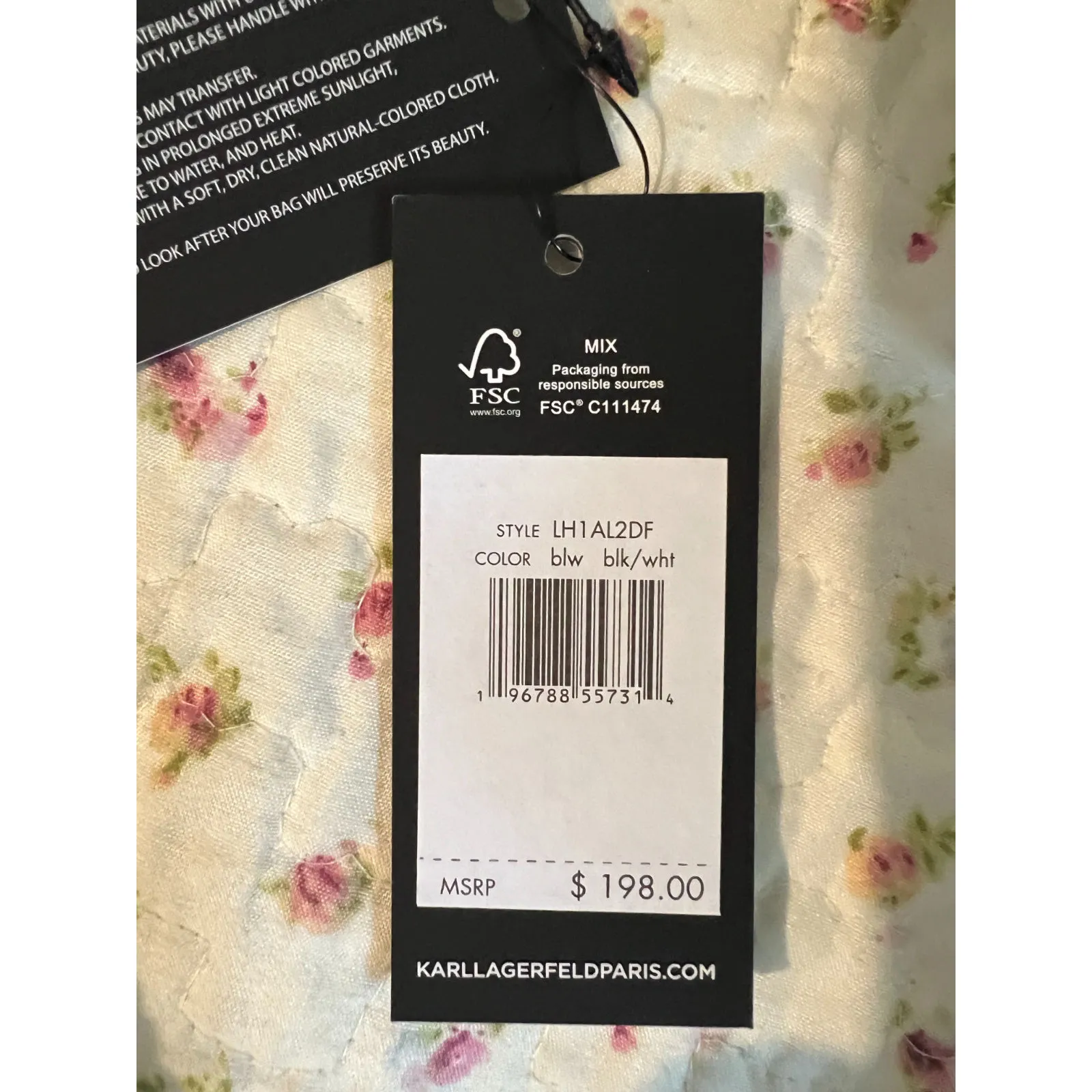 KARL LAGERFELD Tote Bag Black Antibes Straw Tote Purse 12 x 13 x 5 NWT - Image 5