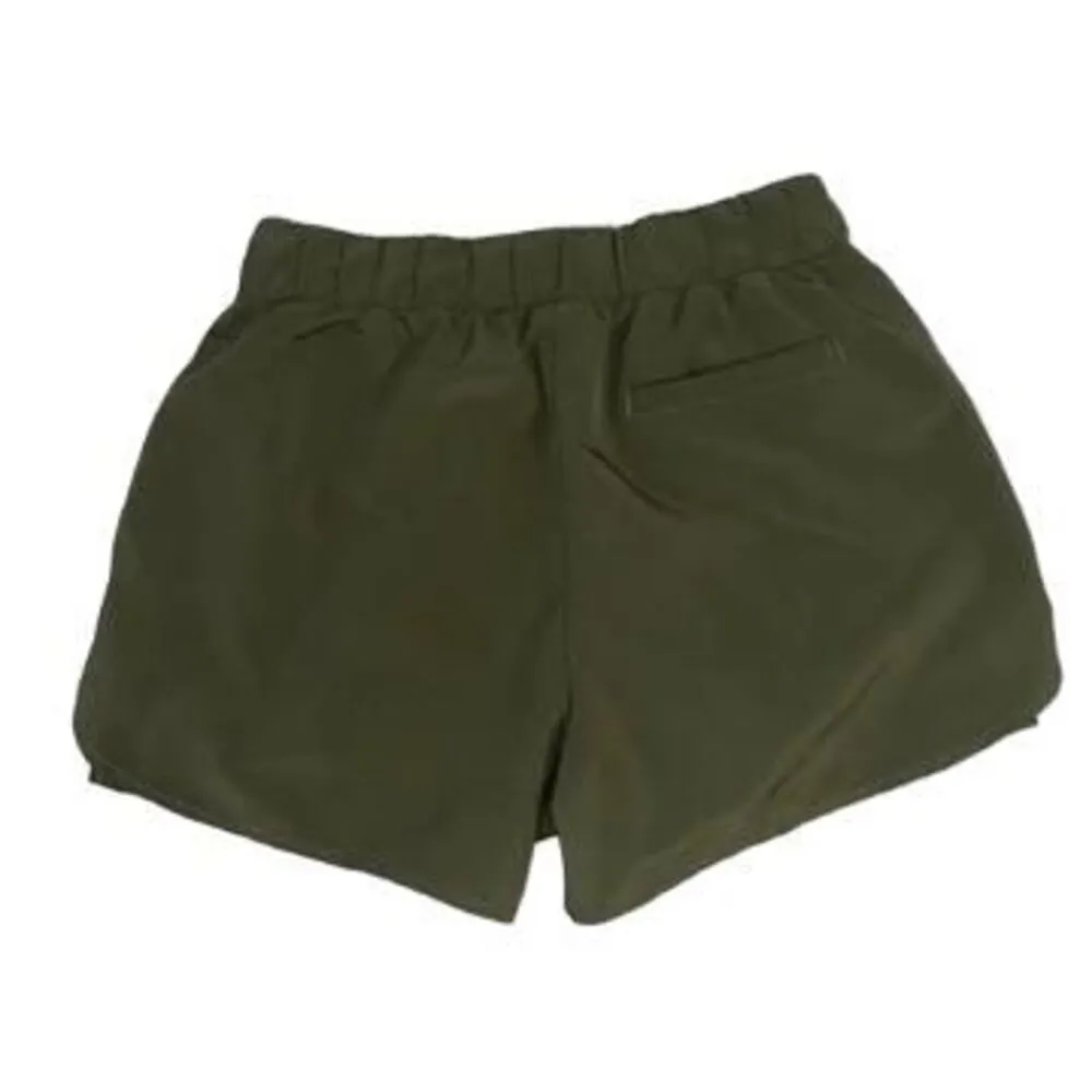 Womens Zella Olive Green Elastic Flowy High Waisted Casual Athletic Shorts Sz XS - Image 3