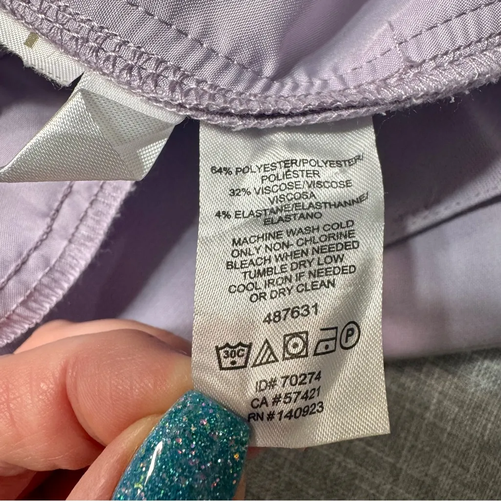 LOFT Marisa Slim Tie Waist Ankle Pant Dress Pants Lavender Size 12 - Image 12