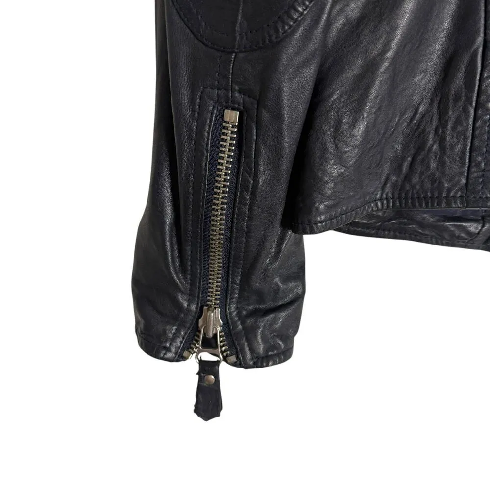 Isabel Marant Atoile Kady Quilted Leather Midnight Blue Moto Biker Jacket Size 4 - Image 14
