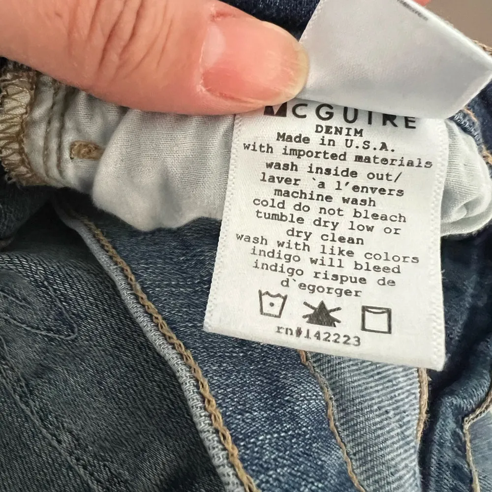 MCGUIRE ANTHROPOLOGIE Demi Seam Skinny Distressed 15e Moto Jeans size 28 - Image 6