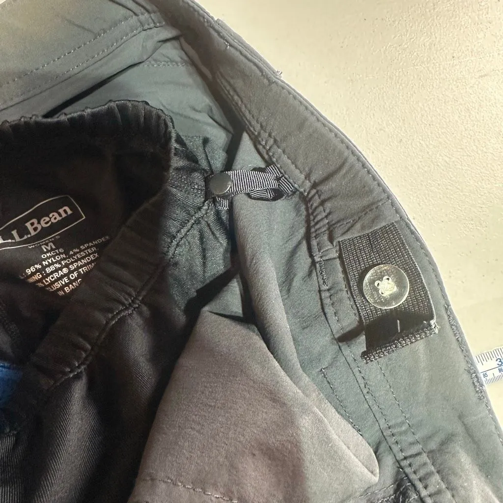 LL Bean Comfort Cycling Capris Pants‎ Removable Shorts Size Medium Black Hiking - Image 6