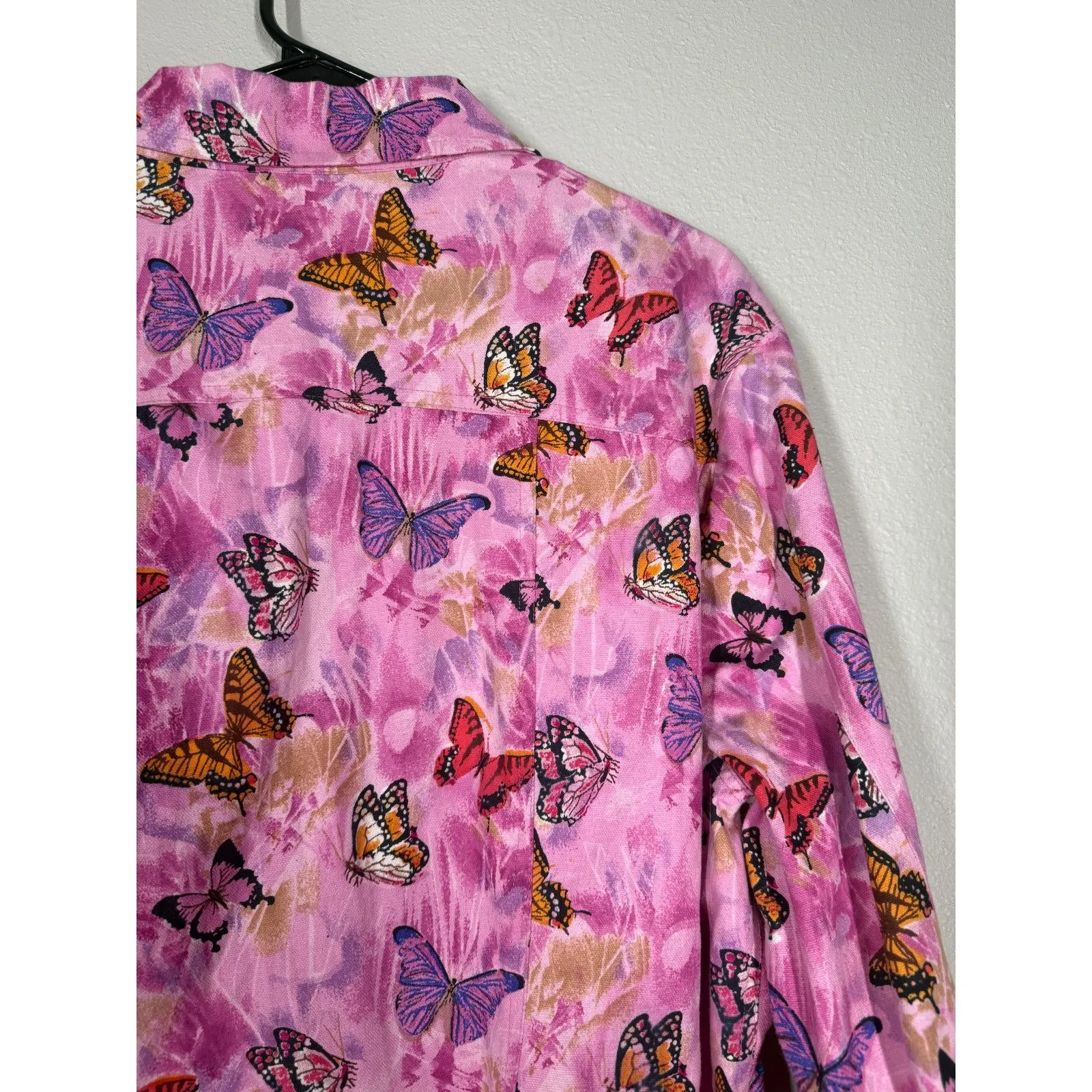 Vintage Candy Couture Butterfly Denim Jacket Sz 1X Maximalist Artsy Boho Sequin Pink - Image 5