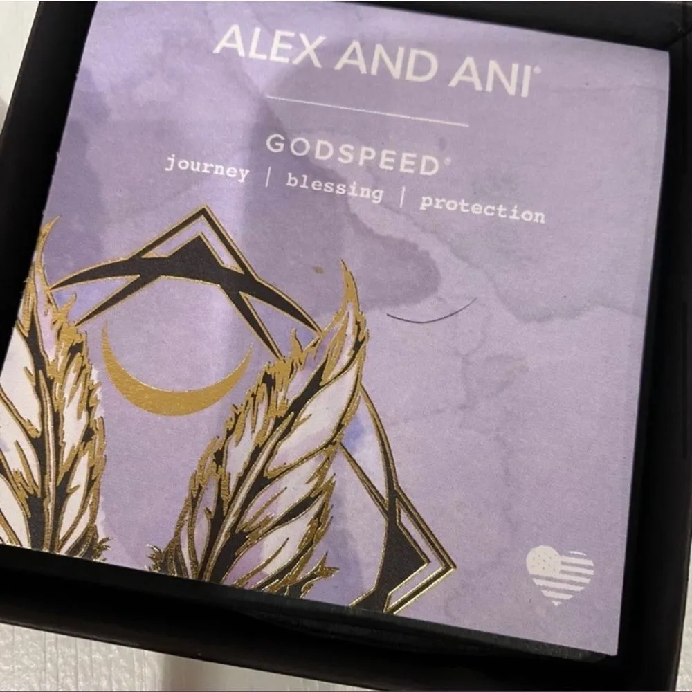 Alex and Ani Godspeed Art Infusion Crescent Moon, Feathers and Beads Bangle Set - Image 9