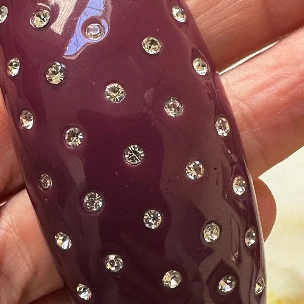 J. Crew Eileen burgundy rhinestone cuff bracelet - Image 4