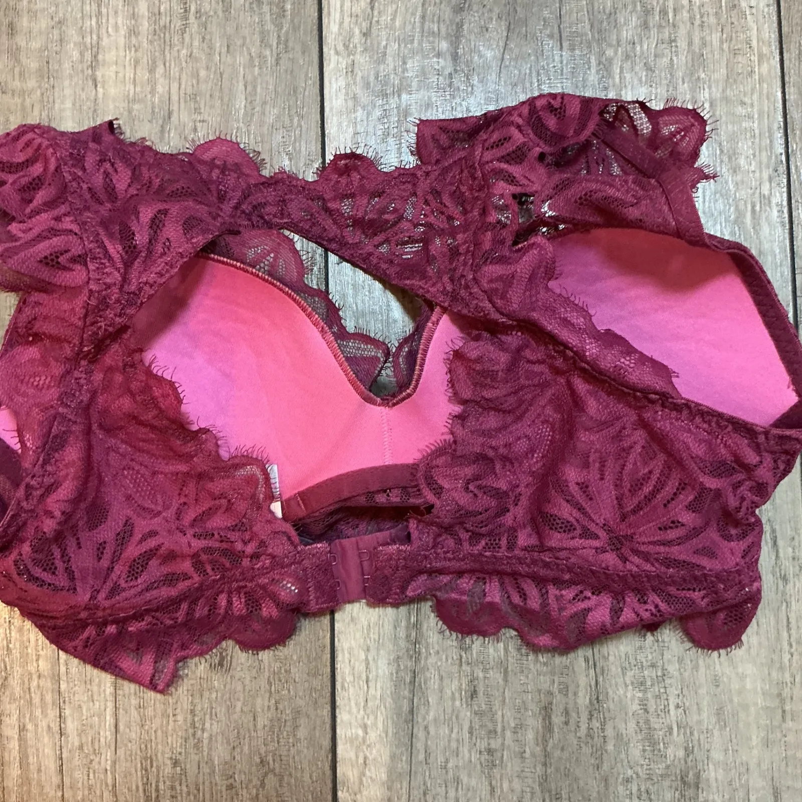 Victoria's‎ Secret Pink Lace Push Up Bralette Bra Size S/P Purple - Image 2