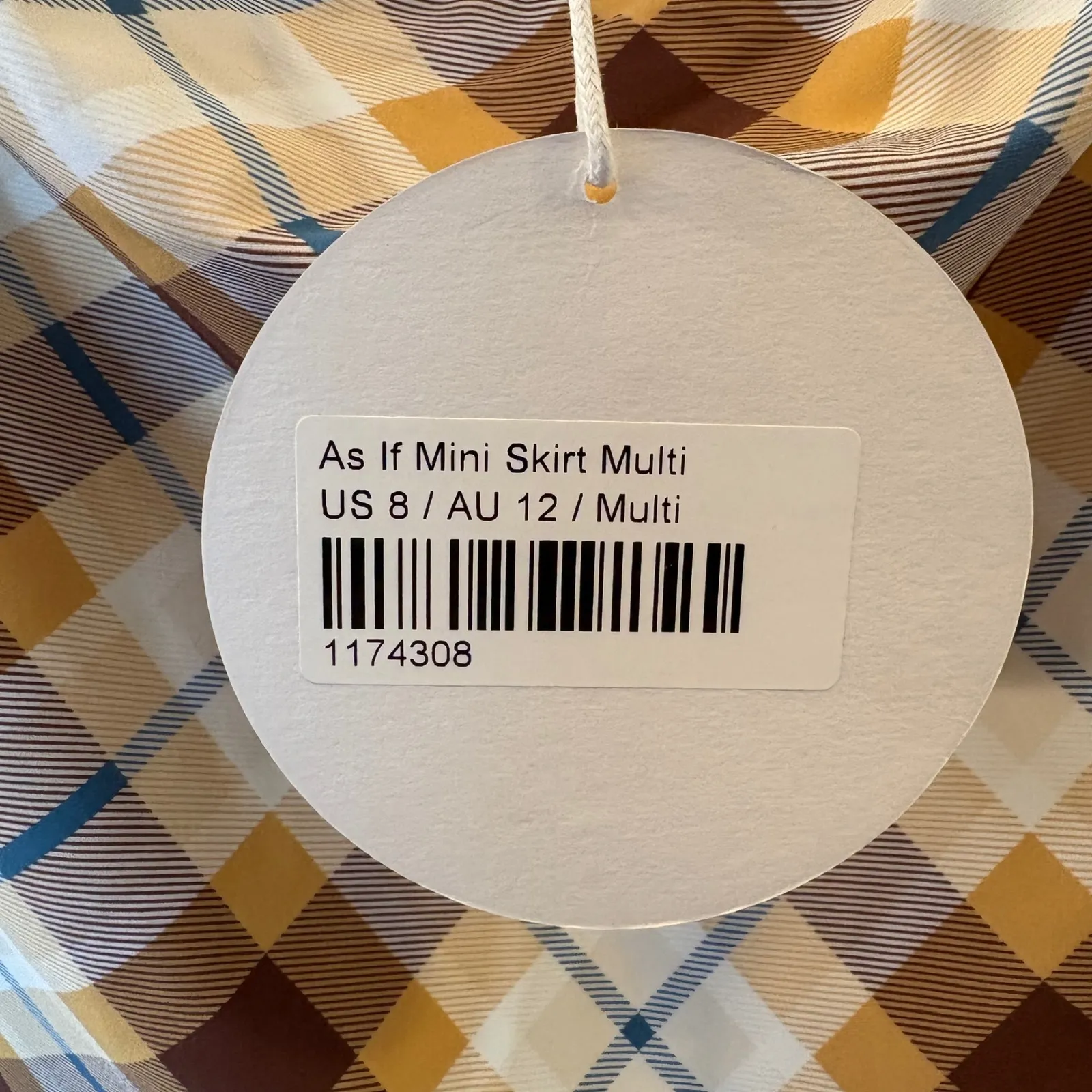 Princess Polly As If Mini Skirt Multi Plaid Tartan Stretch Cotton Blend Size 8 - Image 4