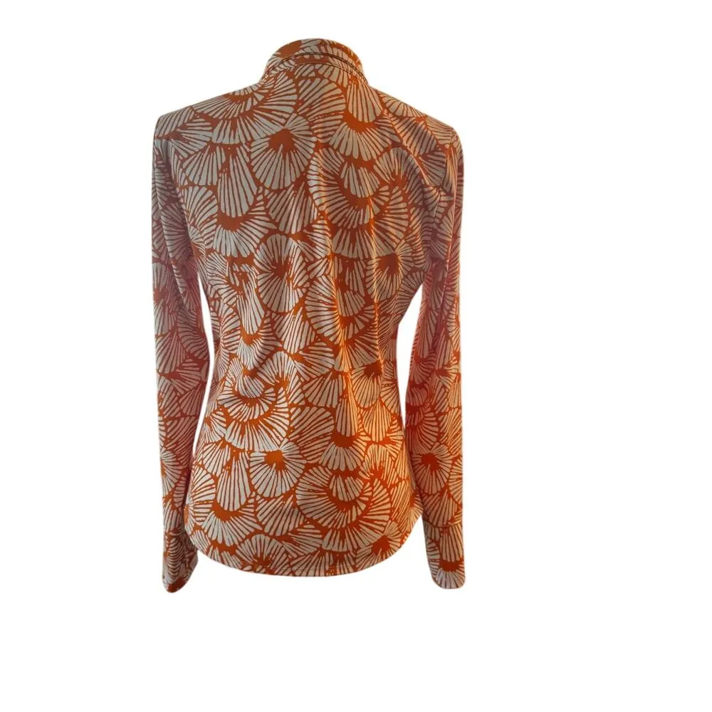 Tommy Bahama  Golf UPF 50 Zip Up Orange/White Size Medium - Image 3