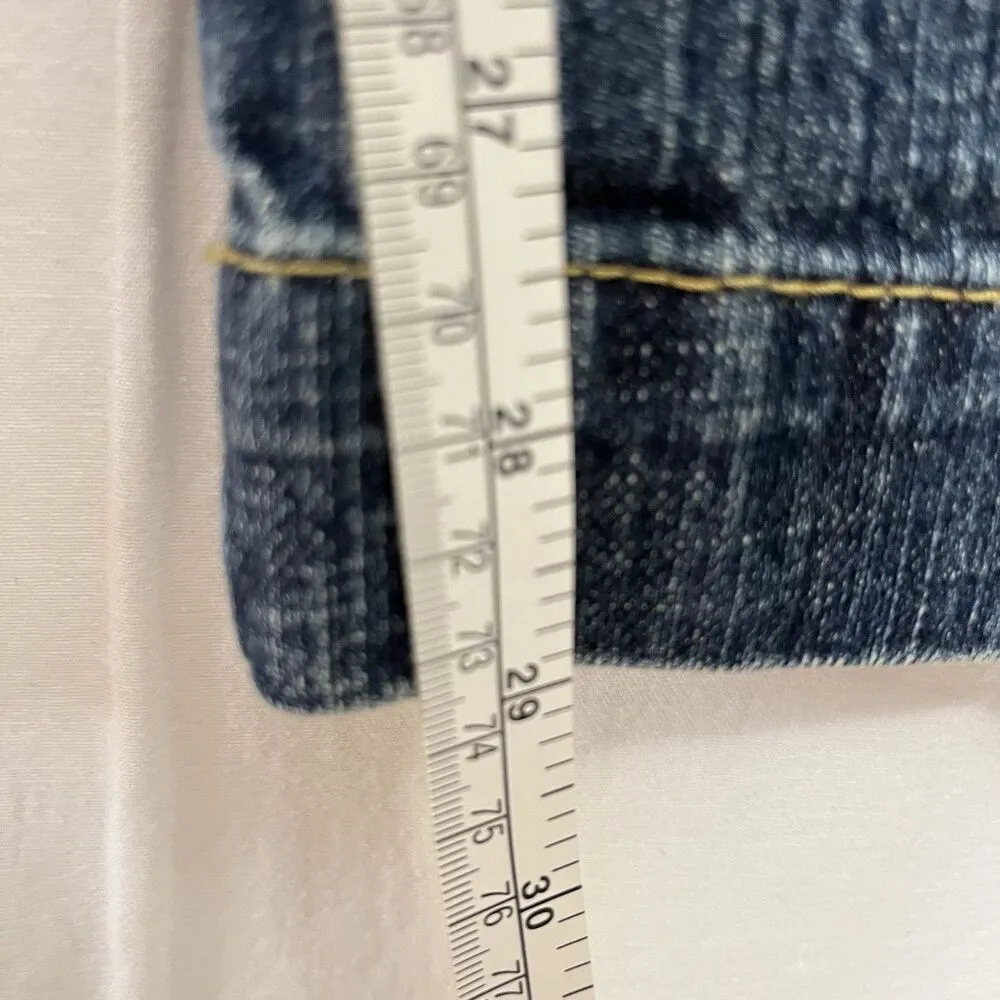 VTG Y2K Faded Glory Jeans Women Sz 14 Petite Flare Mid Rise Denim Stretch 34x29 - Image 8