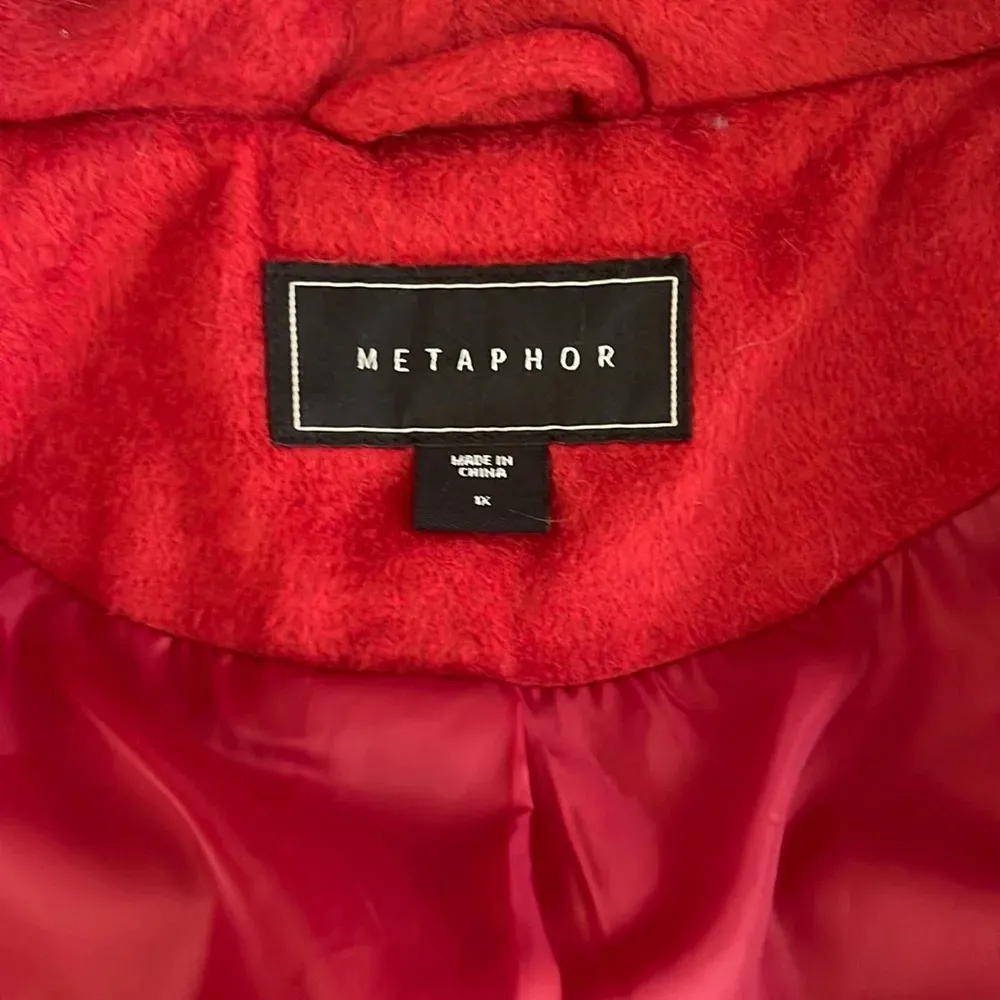 Women’s METAPHOR red pea coat jacket 1X - Image 3