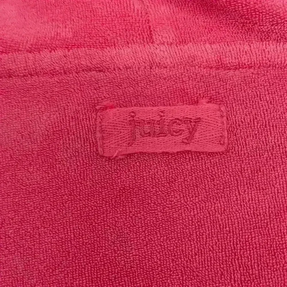 Juicy Couture Hot Pink Terry Cloth / Cotton Blend Cropped Hoodie Sweatershirt; M - Image 6