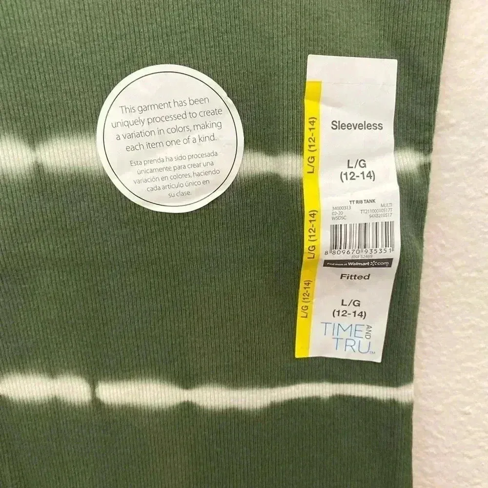 🆕Green Amber Tie Dye Ribbed Tank🆕 Green Size L - Image 6