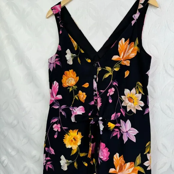 Ted Baker  Dayna‎ Rhubarb Floral Buttoned Tropical Romper Black Size 4 NWT - Image 5