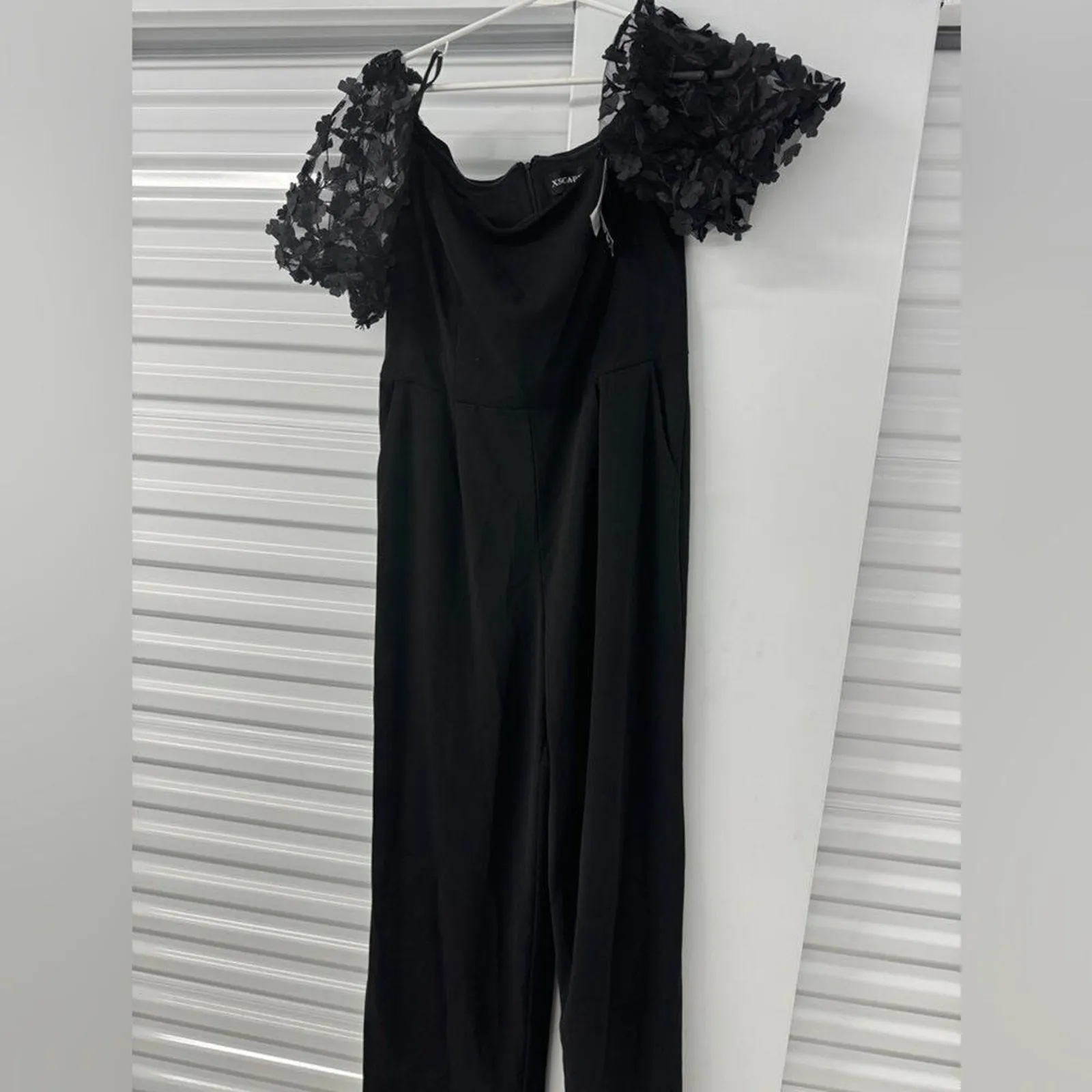 XSCAPE "Belle" Off Shoulder Scuba Crepe Jumpsuit Size 14 New with Tag MSRP $219 - Image 14