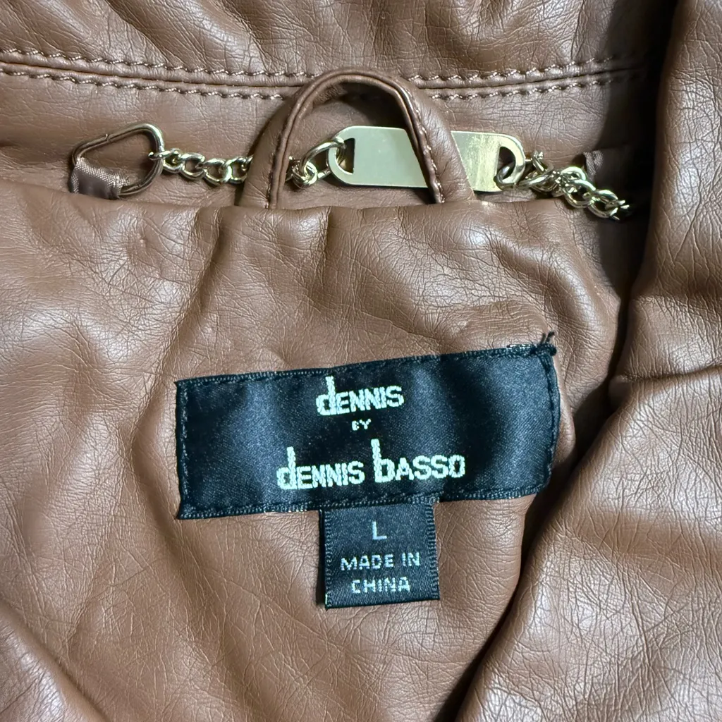Dennis Basso Brown faux Leather Jacket - Image 8