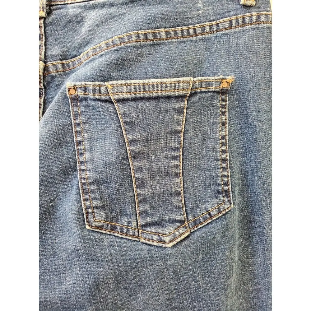 Lee Women Blue Denim Cotton Mid Rise Straight Fit Jeans Pant Size Medium - Image 8
