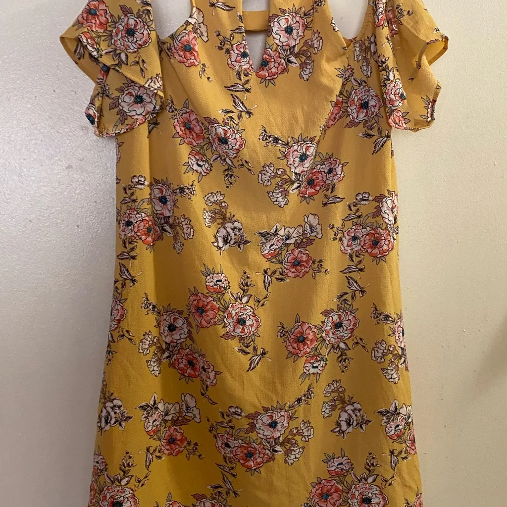 Blue Rain Yellow Floral Mini Dress - Image 5