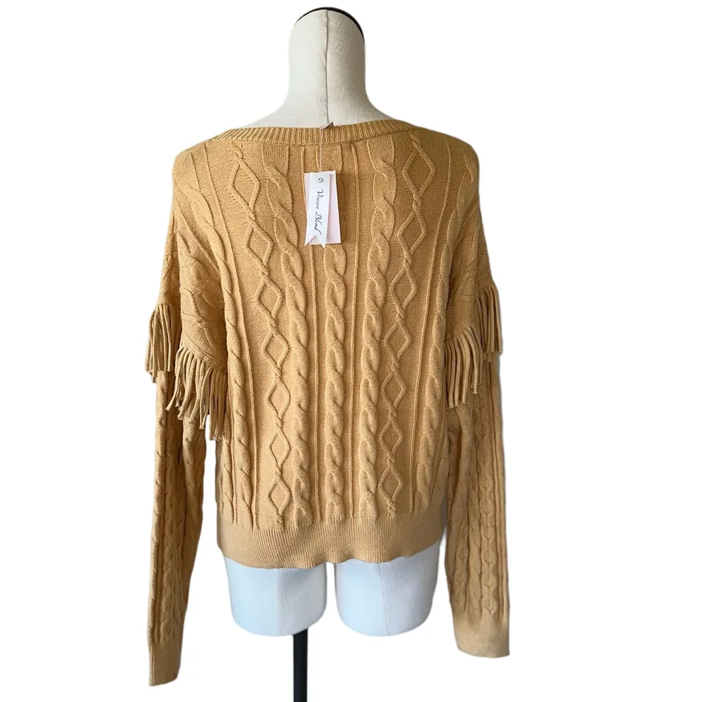 NWT Philosophy Fringe Sleeve Detail super Soft Sweater Viscose Blend Sweater - Image 4