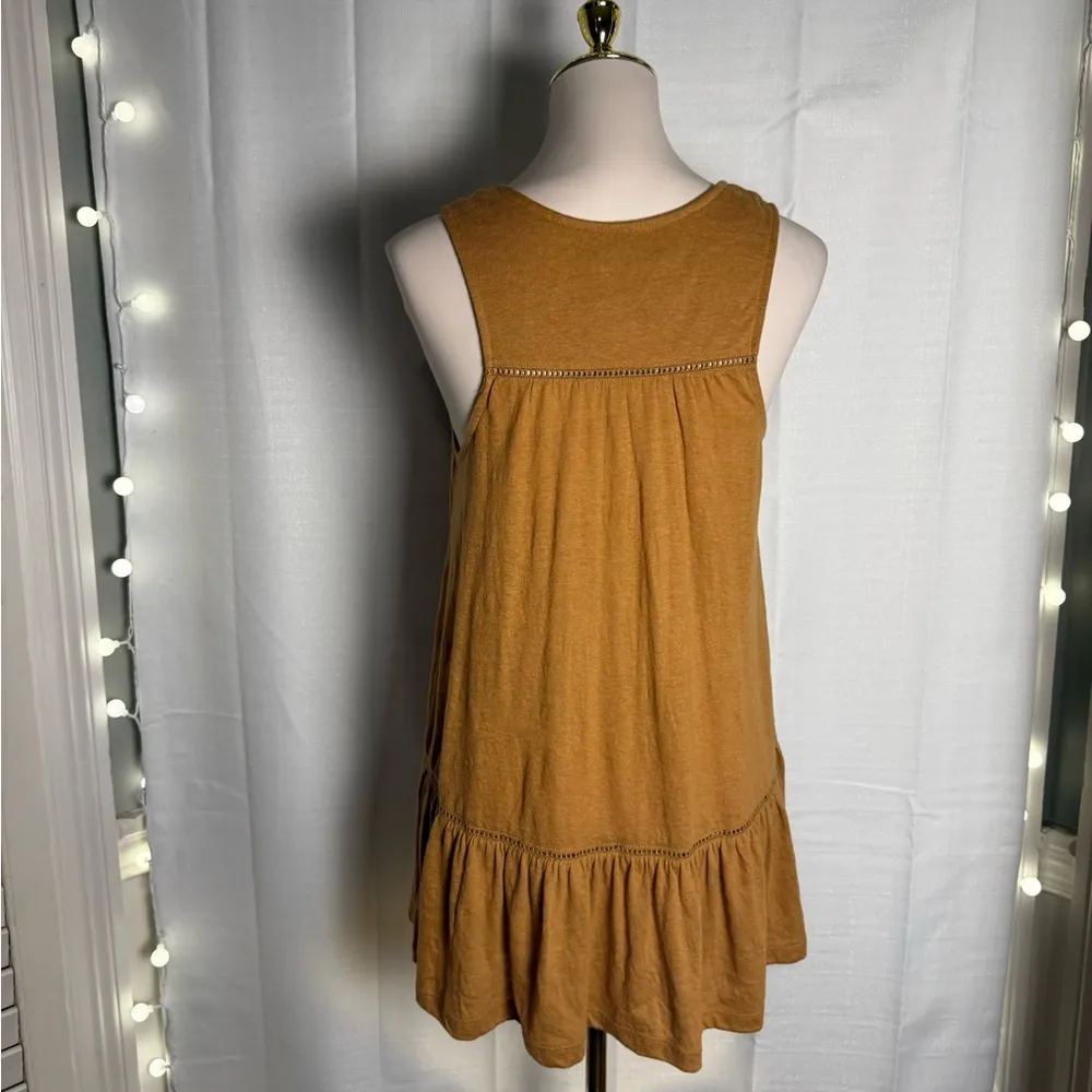 Anthropologie Mustard Tiered Tank Top - Image 2