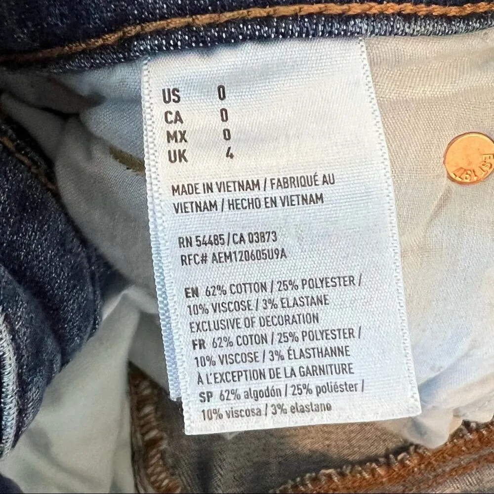 American Eagle high rise mini dark wash zip sides blue denim skirt size 0 - Image 9