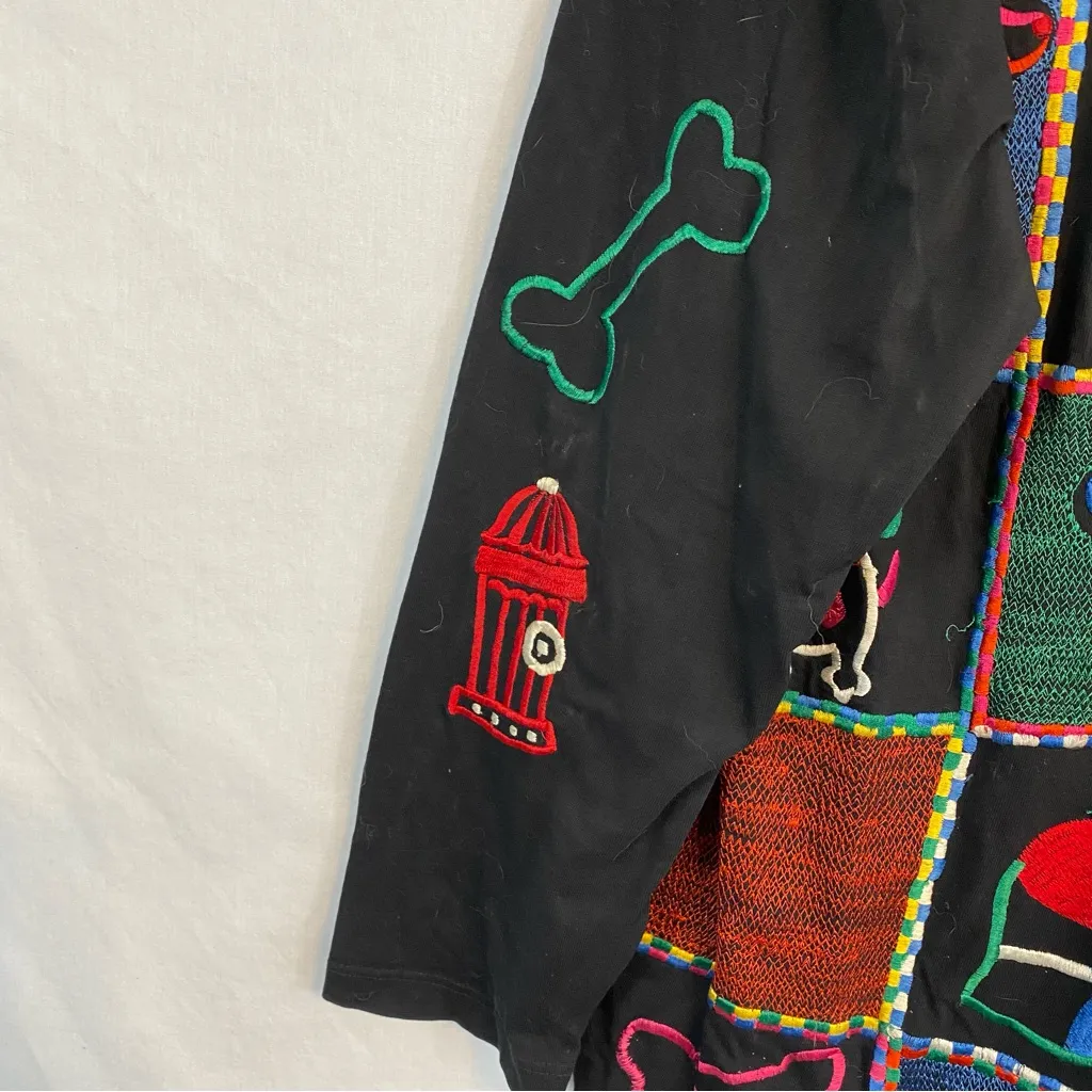 Michael Simon embroidered shirt jacket DOGS size large - Image 5