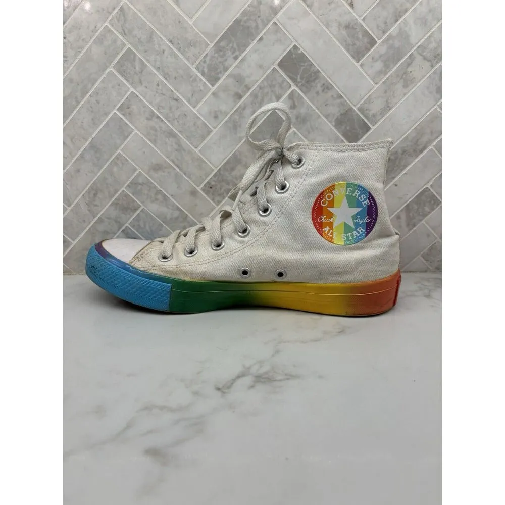 Converse‎ Chuck Taylor All Star Hi Smiley 168123F Rainbow Shoes Womens Size 7.5 - Image 2