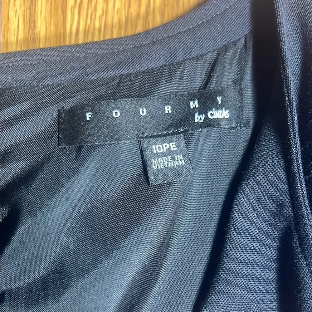 Blue Midi Sheath Dress with Crew Neck for Work Size 10 - Image 3