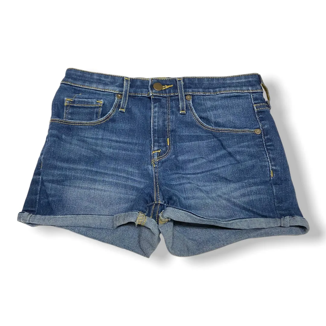 Mossimo Womens Shorts Size 0 25 High Rise Blue Denim‎ Jean Cuffed - Image 3