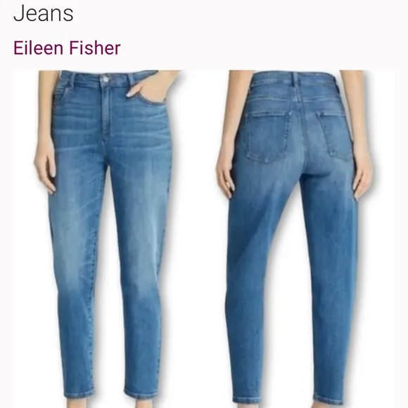 Eileen Fisher Medium Wash Straight Leg Jeans, Sz 2 - Image 2
