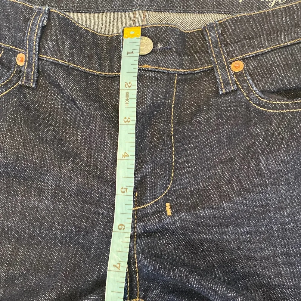 7FAMK Crop Dojo Capri Denim Jeans Cotton Dark Blue EUC Sz 29 - Image 10