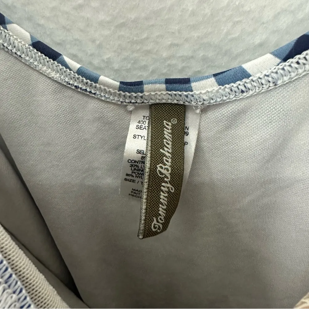 Tommy Bahama Checkered One Piece Swim Suit Womens 14 Blue - Image 3