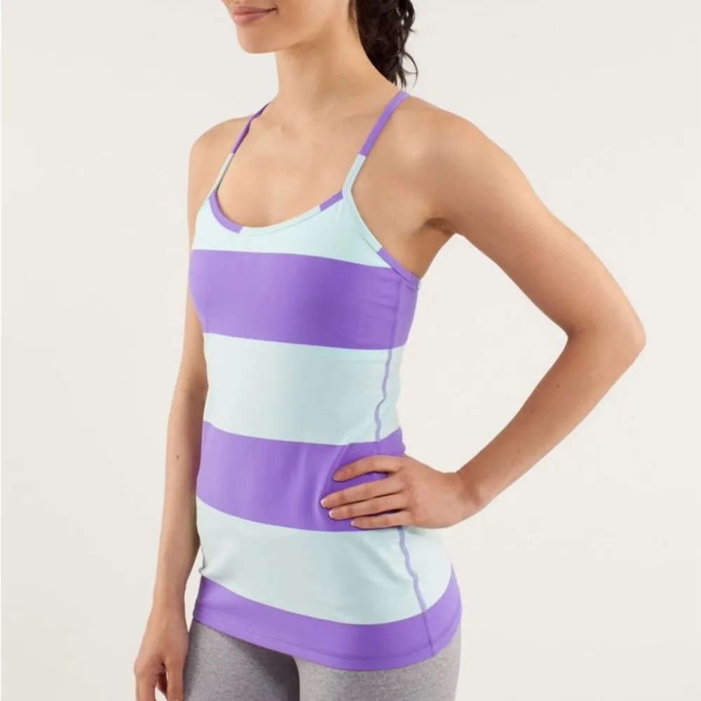 Rare Lululemon Power Y Tank – Bold Stripe Power Purple Sz 6 | NWOT | Retired Gem - Image 3