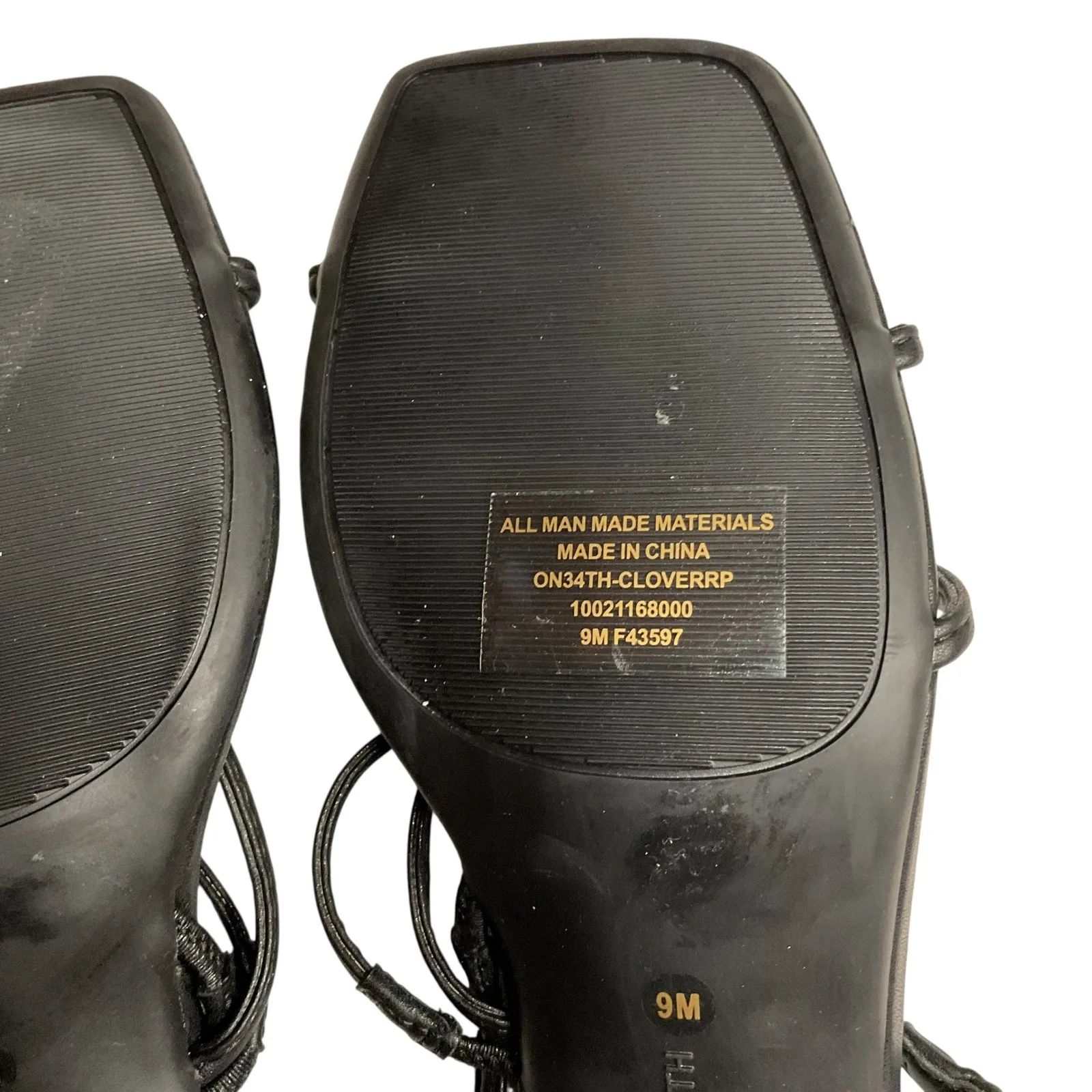 ON 34th Women's Square Open Toe Strappy Slingback Dress Sandals Black Size 9M - Image 11