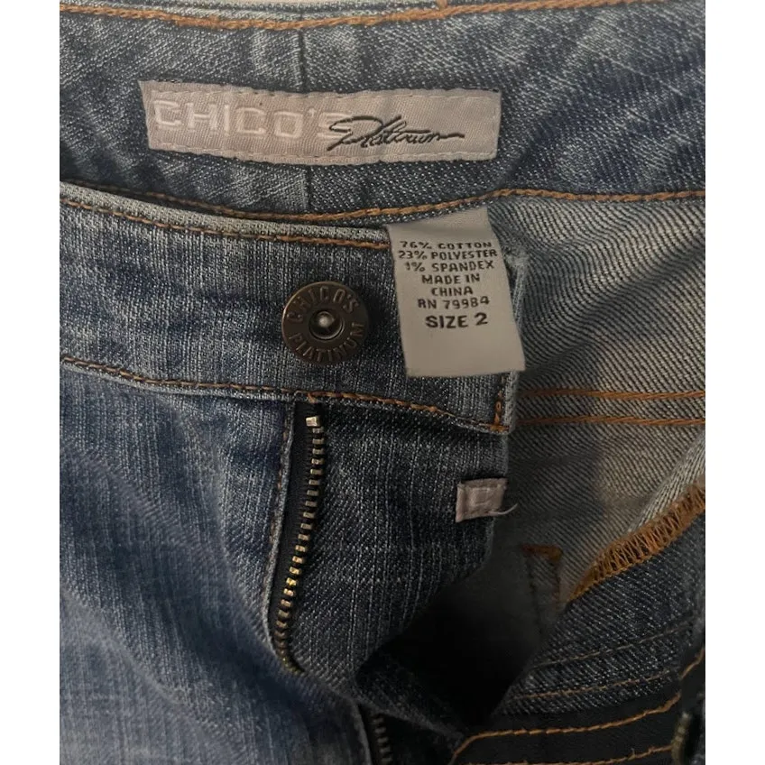 Chico's Platinum Denim Jeans Size 12 - Image 5