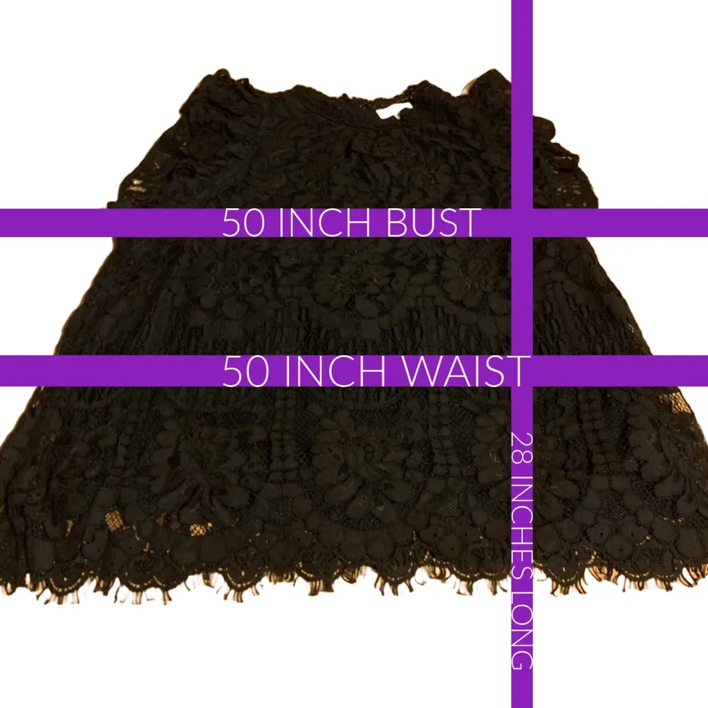 SWEET LOVELY BLACK LACE CAP SLEEVE TUNIC BLOUSE (3XL) - Image 10