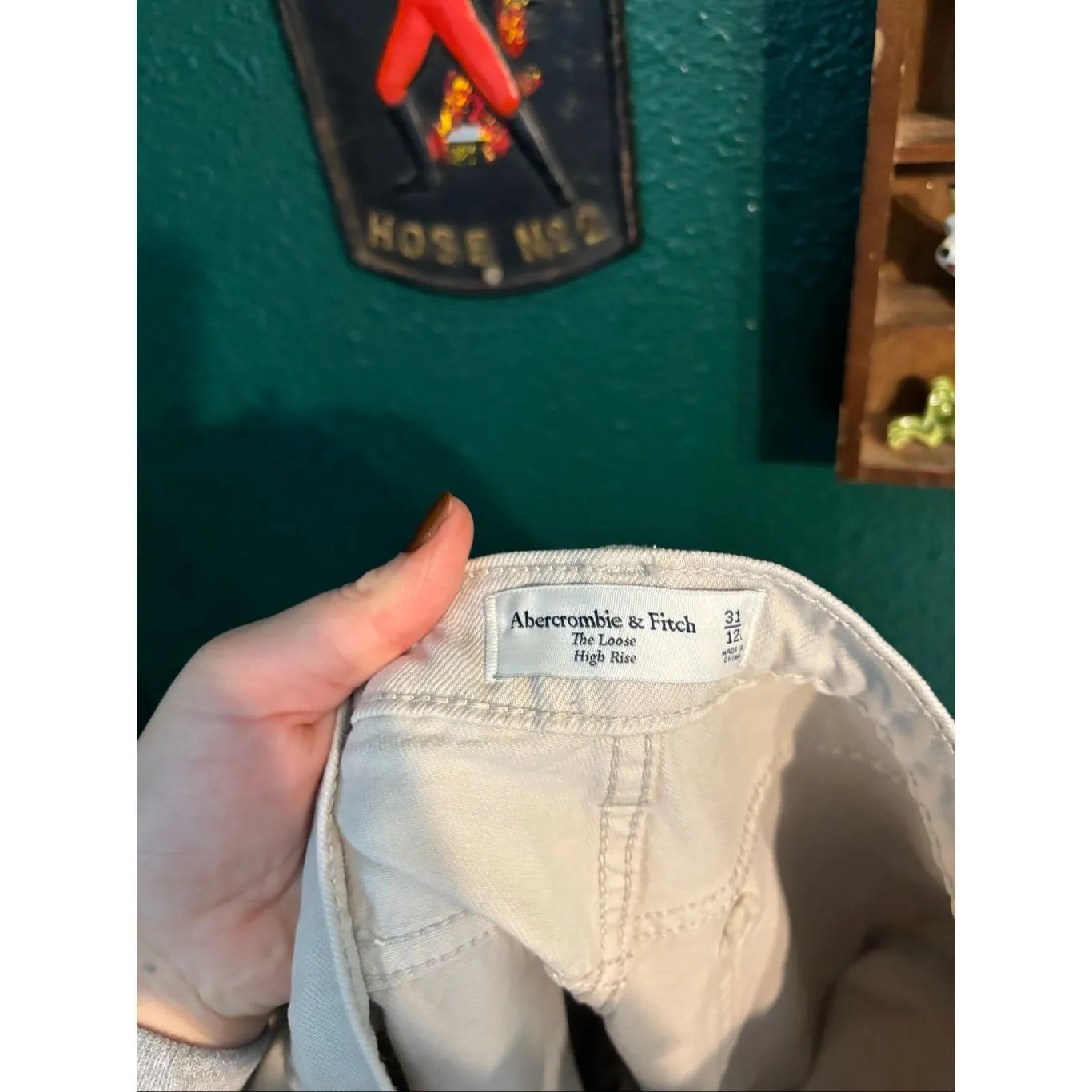 Abercrombie & Fitch Womens The Loose High Rise Pleated Trouser Pants Size 31 Lon - Image 3