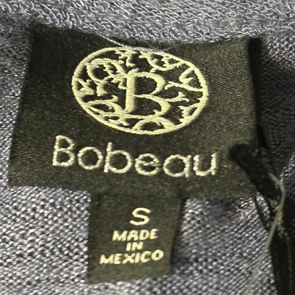 Bobeau Women's Gray Blue Short Sleeve Twist Front Crewneck T-Shirt Size Small - Image 2