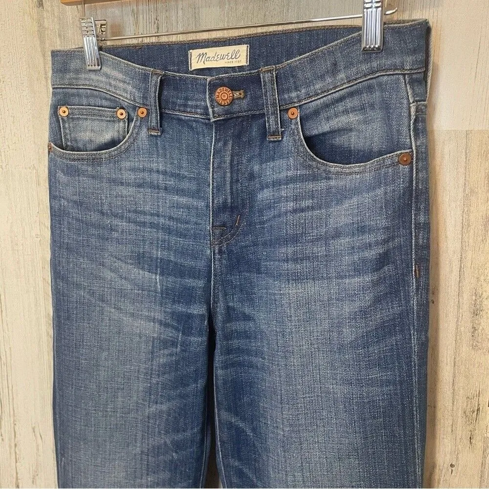 Madewell Flea Market‎ Flare High Rise Jeans -Medium Whiskered Stone Wash size 26 - Image 7