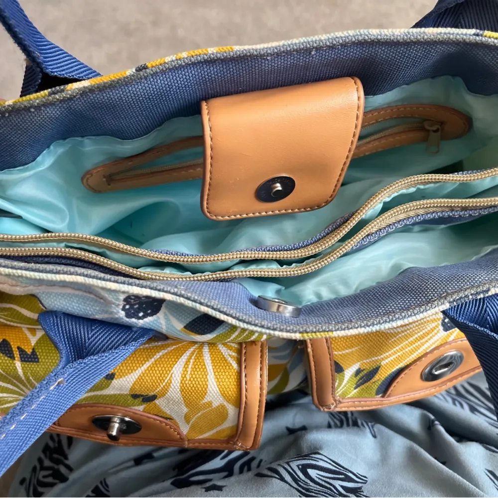 bold floral cotton canvas satchel bag - Image 10